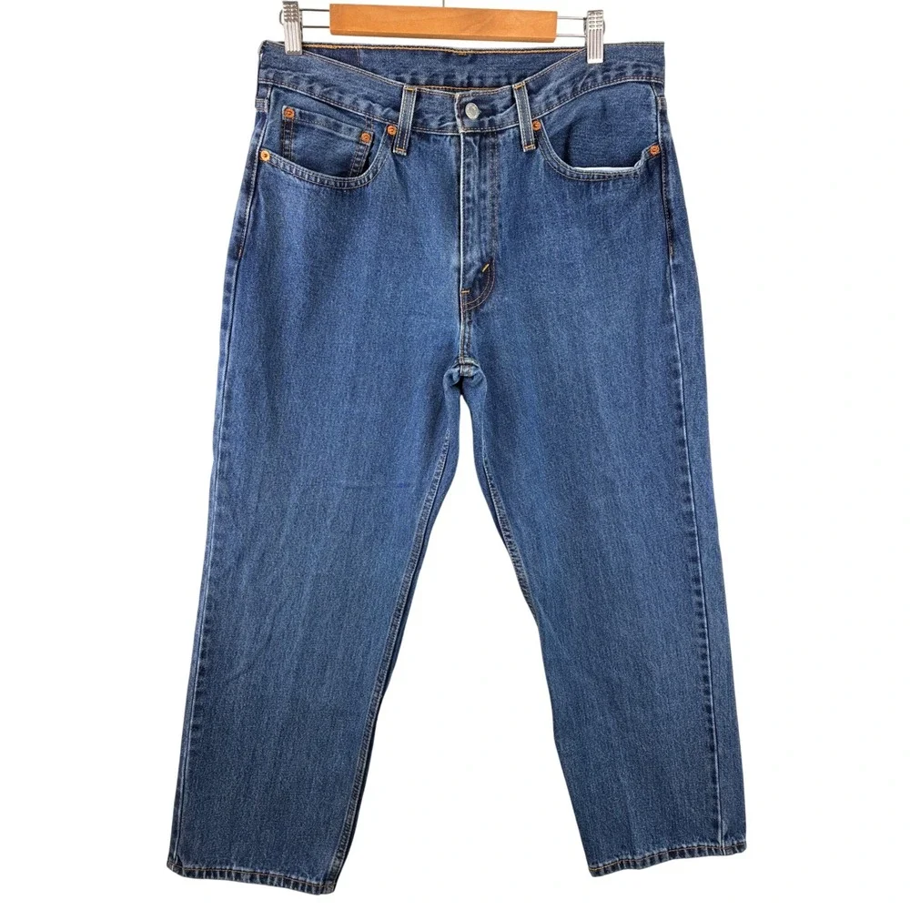 Levi's 550 Relaxed Fit Tapered Jeans Men's 35x27.5 Medium Wash 100% Cotton